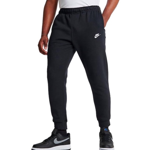 Nike Other - Nike Sportswear Club Fleece Straight Leg Jogger Sweatpants Black White Mens